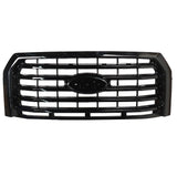 For 2015-2017 Ford F150 Front Bumper Upper Grille ABS Gloss Black Horizontal