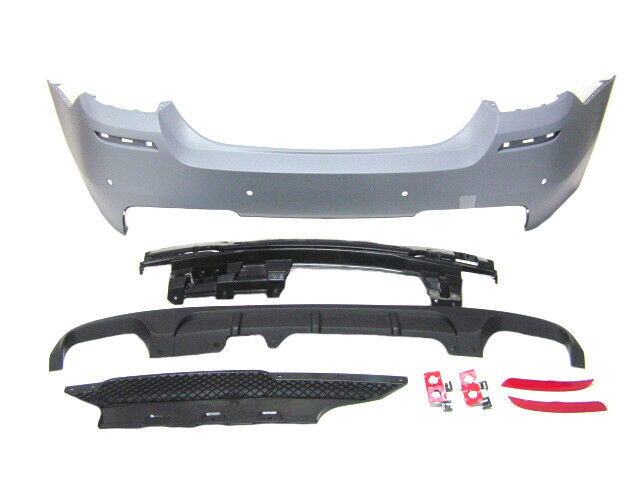 For BMW 11-16 F10 5 Series M Performance Rear Bumper with PDC w/ 550i Diffuser