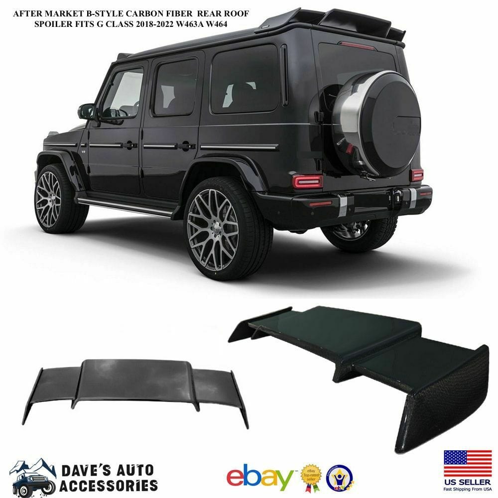 Aftermarket Products Aftermarket G63 G-Wagon B-style Carbon Fiber Rear Roof Spoiler fits W463A W464