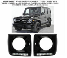 Load image into Gallery viewer, Forged LA AFTERMARKET BLACK HEADLIGHT COVER BEZEL LED DRL FIT ALL 90-18 G-CLASS W463 G63