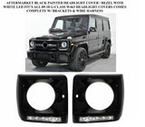 Aftermarket Black Headlight Cover Bezel Led DRL Fit All 90-18 G-Class W463 G63