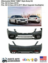 Load image into Gallery viewer, Aftermarket Products Aftermarket MBenz W222 S Class AMG STYLE 2018+ S63 S65 Kit Front Rear Bumper