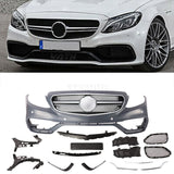 C63 AMG Style Front Bumper Cover Body Kit W/Grille W/PDC For Mercedes Benz W205