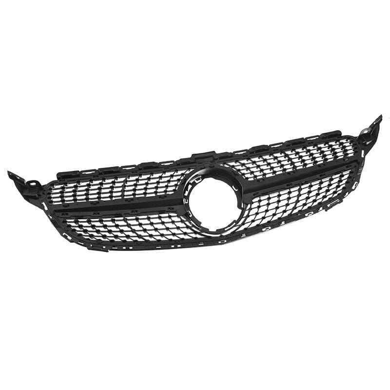 Forged LA Diamonds Look Front Bumper Grill Sports For Benz W205 C-Class 2019+ Gloss Black