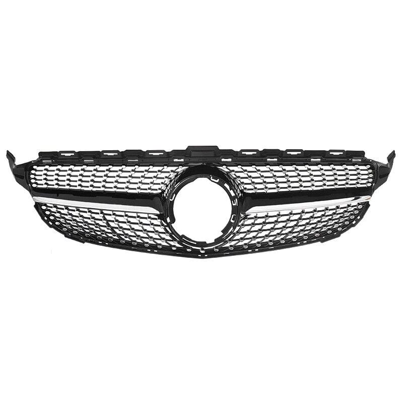 Forged LA Diamonds Look Front Bumper Grill Sports For Benz W205 C-Class 2019+ Gloss Black