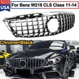 For Benz CLS W218 Sedan X218 C218 Coupe 2011-14 GT R Style Grille Chrome+Black