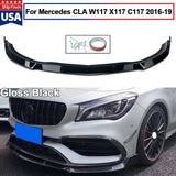 For Mercedes Cla W117 C117 X117 16-2019 AMG Look Gloss Black Front Splitter Lip