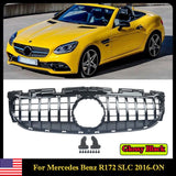 For Mercedes SLK R172 Grille Panamericana GT AMG Look Grill Gloss Black 16-19 US