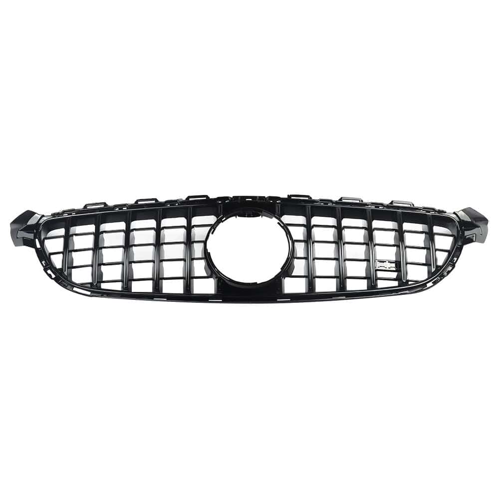 Forged LA Front Grille W/O Camera For Benz W205 C205 2015-2018 GT R Style ALL BLACK Grille