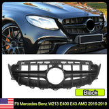 Front Racing Grille For Mercedes-Benz W213 E400 E450 E43 AMG 2016-2019 Black