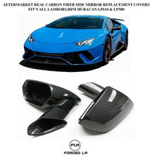 Load image into Gallery viewer, FORGED LA Real Carbon Fiber Mirror Cover Replacement For Lamborghini Huracan LP610 LP580