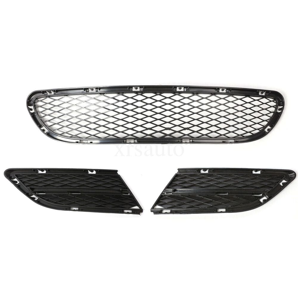 Forged LA VehiclePartsAndAccessories 3PCS Front Lower Bumper Grilles Grill Mesh Fit 08-12 BMW E90 LCI 325i 328i 335i