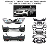 Aftermarket Facelift Front & Rear Bumper + Headlight AMG Style For Mbenz S-Class
