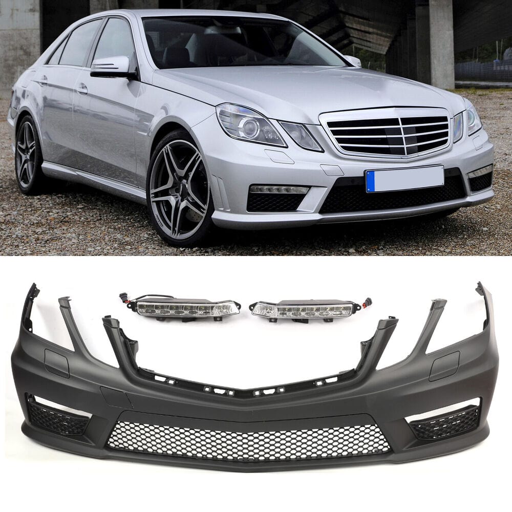 Fit 07-09 Mercedes-Benz E-Class W211 AMG Style Front Bumper W/O PDC W/ Fog  Lamp