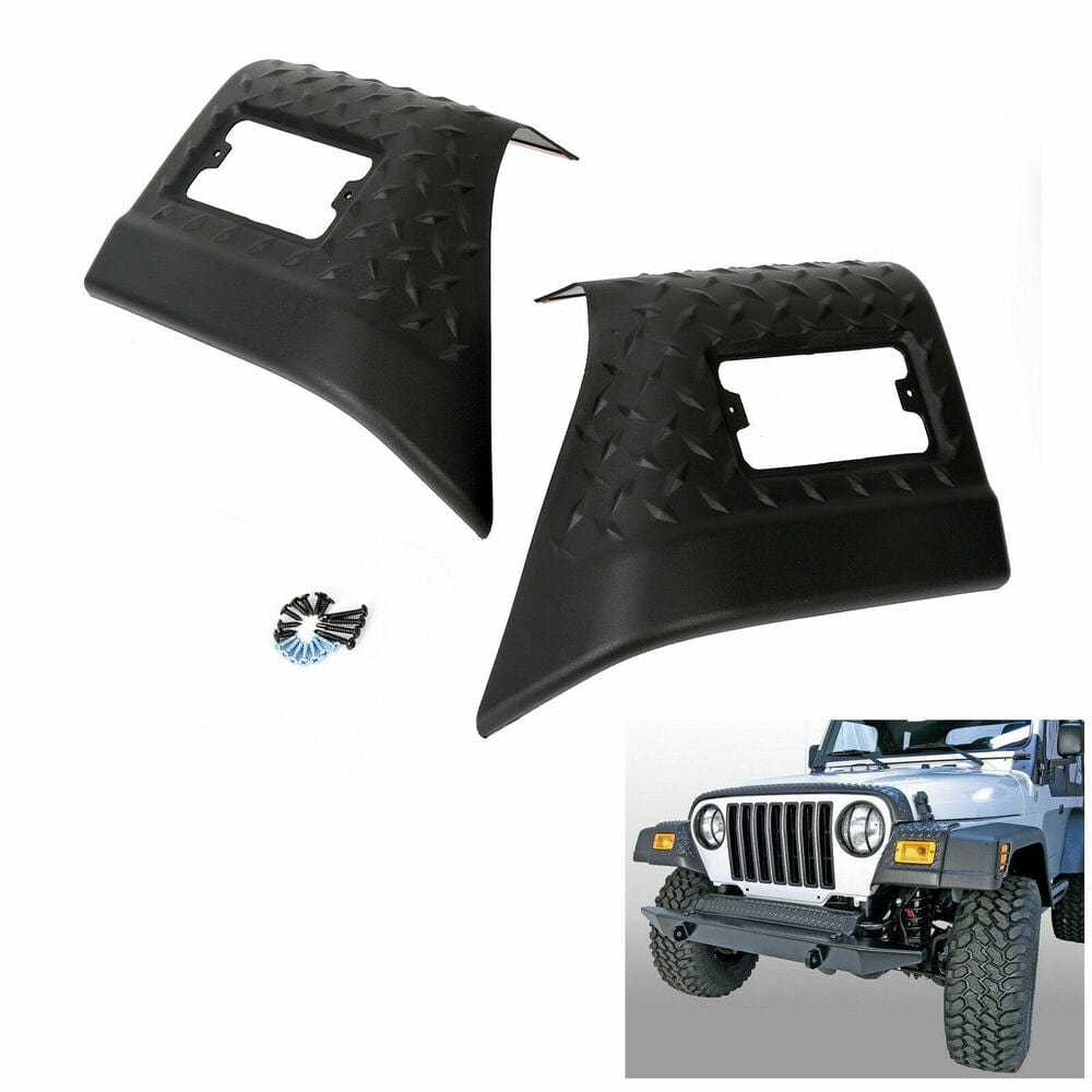 Forged LA VehiclePartsAndAccessories Front Fender Protector Bug Chip Guards Body Armor for Jeep TJ Wrangler 1997-2006