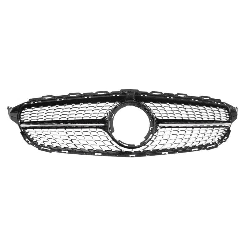 Forged LA VehiclePartsAndAccessories Front Grille W/Camera Hole For Mercedes-Benz W205 C Class 2019-on Diamond Style