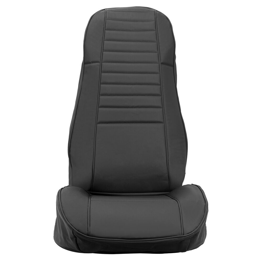Forged LA VehiclePartsAndAccessories Full Kit Seat Cover For 1976-1995 Jeep Wrangler CJ/YJ Black Leather Front & Rear
