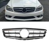 Grill Grille Black Silver For Mercedes Benz C200 C250 C300 W204 08-14