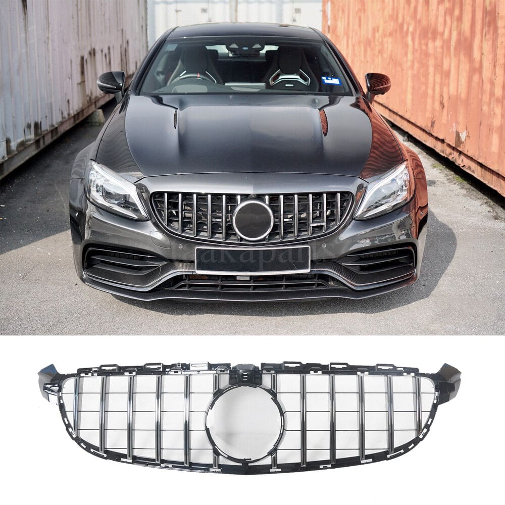 Forged LA VehiclePartsAndAccessories GT Style Front Bumper Grille W/Camera for Mercedes Benz W205 C63 C63S 2015-18
