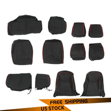 Load image into Gallery viewer, Forged LA VehiclePartsAndAccessories Leather Full Set Seat Cover For 2013-2018 Jeep Wrangler JK 4DR Red Stitch