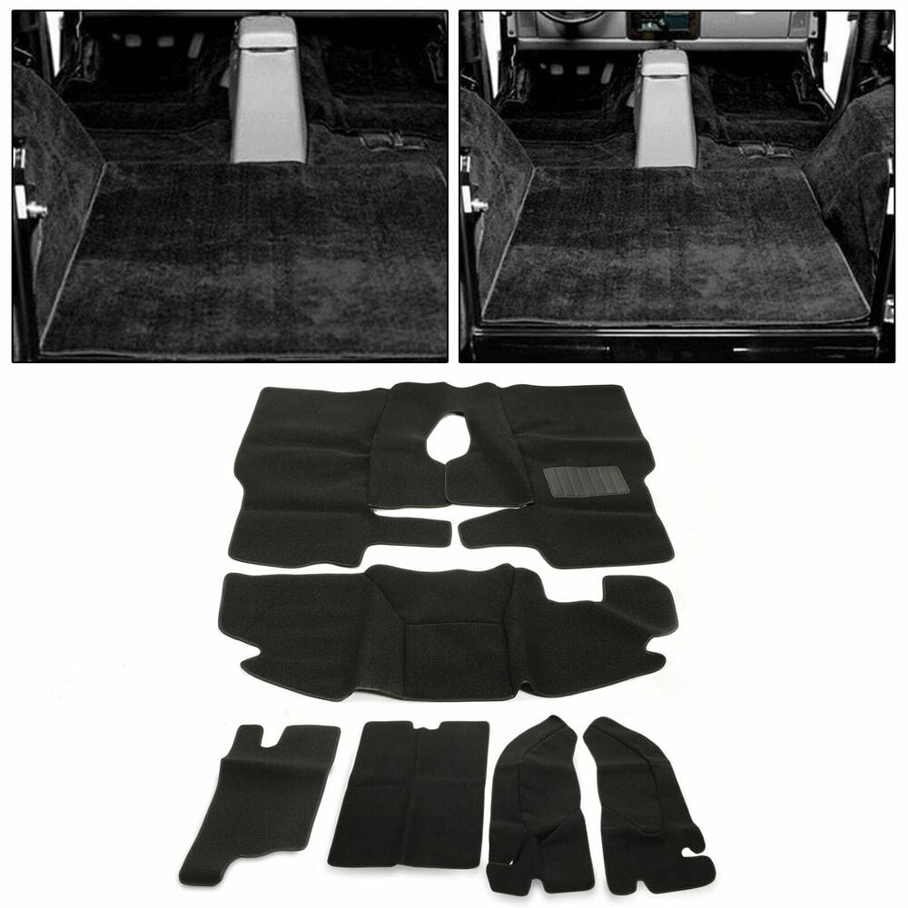 Forged LA VehiclePartsAndAccessories New For TJ Jeep Wrangler 1997-2006 Full Set Carpet Kit Floor Mat Black 6 Piece