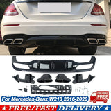 Rear Bumper Diffuser W/ Exhaust Tips For Mercedes W213 AMG E63 Style 2016-2020