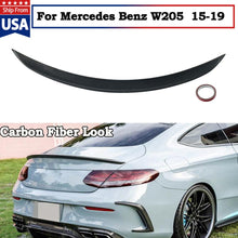 Load image into Gallery viewer, Davesautoacc.com VehiclePartsAndAccessories Rear Trunk Spoiler Wing Carbon Painted For 2015-19 Mercedes Benz C205 AMG Style