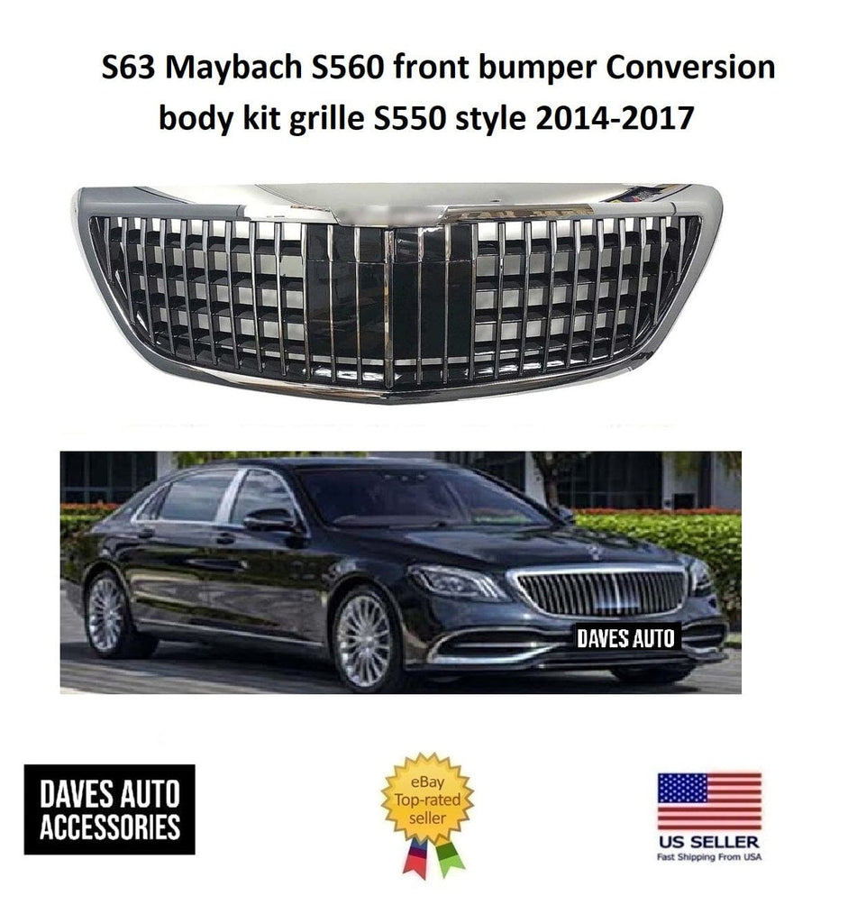 BMW VehiclePartsAndAccessories S63 Maybach S560 front bumper Conversion body kit grille S550 style 2014-2017