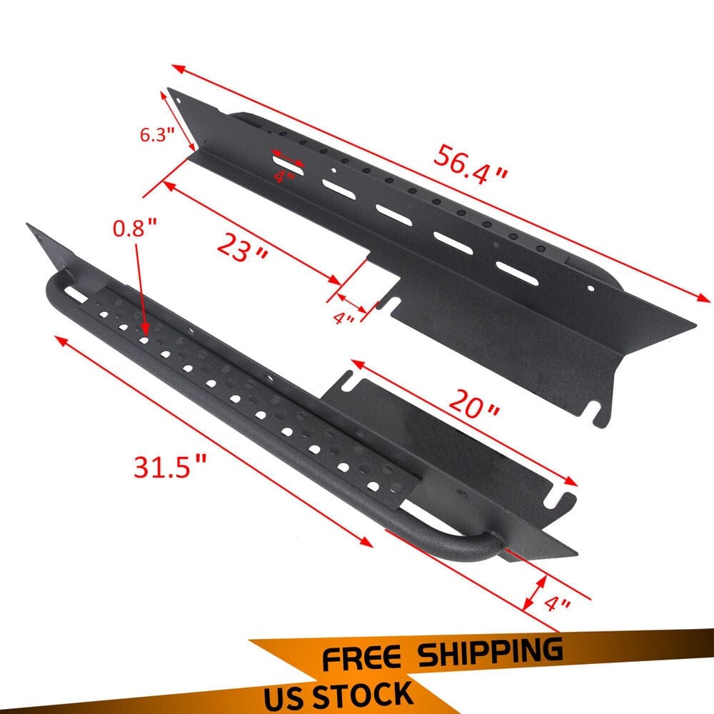 Forged LA VehiclePartsAndAccessories Textured Nerf Bar Running Board Guard for 97-06 Jeep Wrangler TJ Side Steps