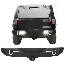 Load image into Gallery viewer, Forged LA VehiclePartsAndAccessories Textured Rear Bumper w/ D Ring 2&quot; Receiver LED light For 07-18 Jeep Wrangler JK