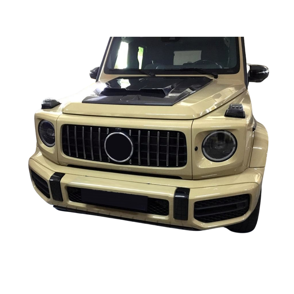 G Wagon W464 BRS Style Dry Carbon Fiber Hood Bonnet Scoop Fits: W463 1990-2018