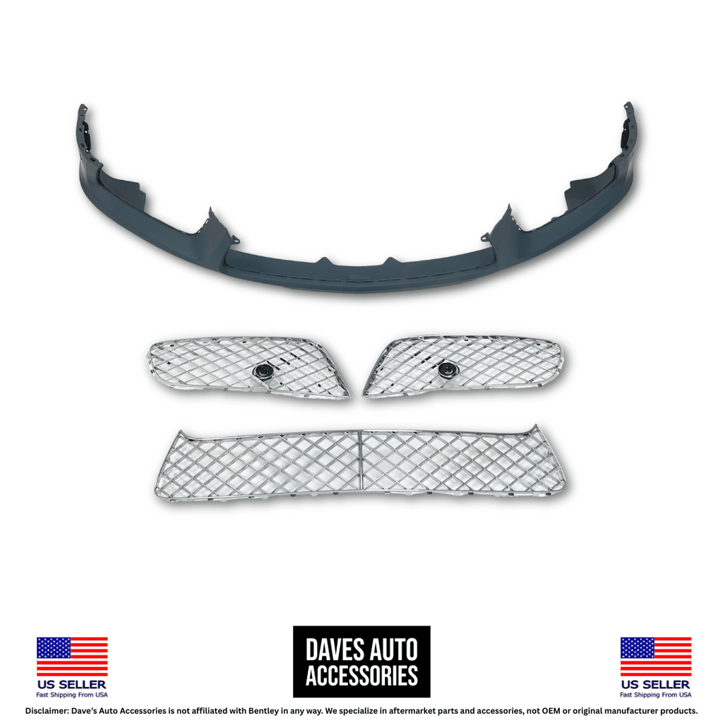 Daves Auto Accessories 2012-2015 Bentley Continental GT GTC Front Bumper Cover & Grille Set V8 4.0