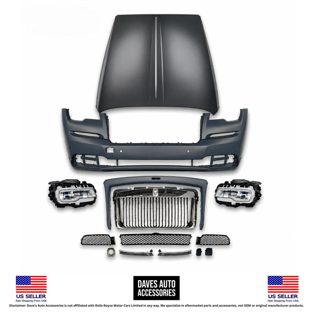 Daves Auto Accessories 2014-2017 Rolls-Royce Wraith 2018-2023 Style Facelift Conversion Body Kit