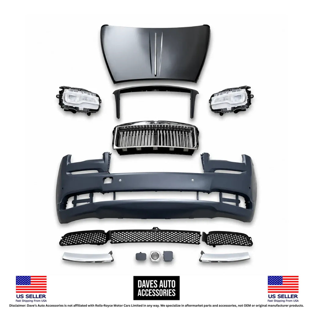 Daves Auto Accessories 2014-2017 Rolls-Royce Wraith 2018-2023 Style Facelift Conversion Body Kit