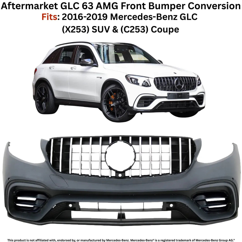 Daves Auto Accessories 2016-2019 Mercedes Benz GLC X253 & C253 Coupe To GLC63 AMG Front Bumper Kit