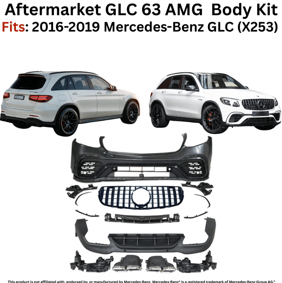 Daves Auto Accessories 2016-2019 Mercedes Benz GLC X253 To GLC63 AMG Front Bumper & Rear Diffuser Kit