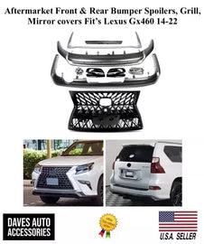 Aftermarket Front & Rear Bumper Spoiler,Grill,Mirror Cover For Lexus GX460 14-22