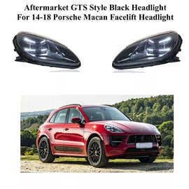 Aftermarket LED GTS Black Headlight For 14-22 Porsche Macan w Stock Xenon HID