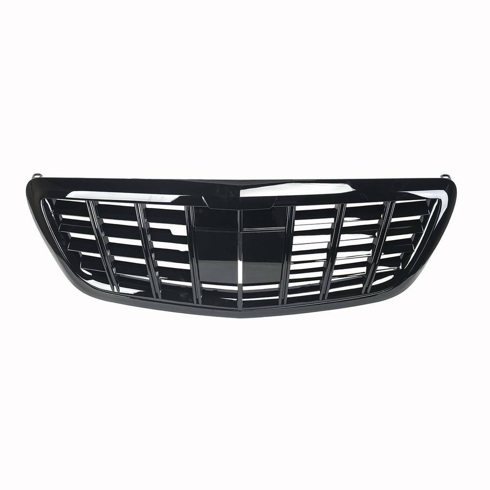 All black Grill for 13-20 Mercedes Benz S-Class W222 S400 S500 with camera hole
