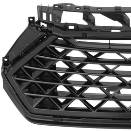 Black Front Bumper Upper Grille Mesh Grill Trim For 2023 2024 Honda Accord Sedan