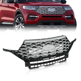 Bumper Front Platinum Grille Silver/Chrome For Ford Explorer 2020 2021 2022 LB5Z8200DC