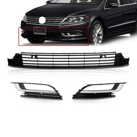 Bumper Lower Grille Chrome Fog Light Cover For 2013-2017 Volkswagen VW CC 3pcs