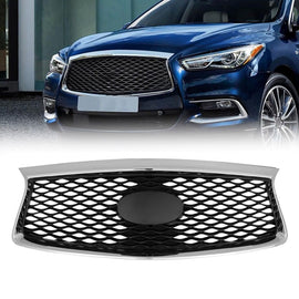 Bumper Upper Grille Grill W/ Camera Option For 2016-2020 Infiniti QX60 Chrome