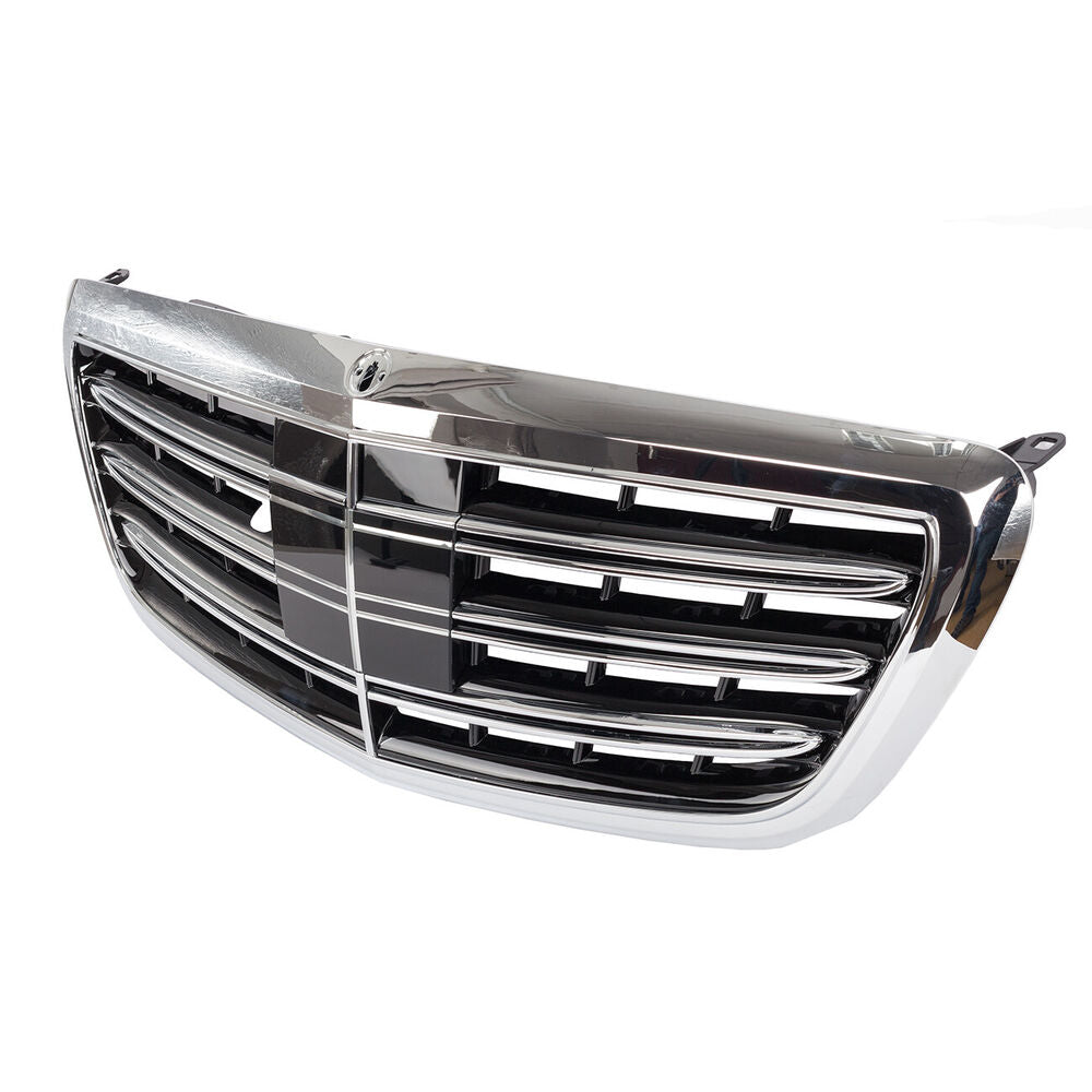 Chrome Front Bumper Grill MayBach Style For Mercedes Benz S-Class W222 2014-2020