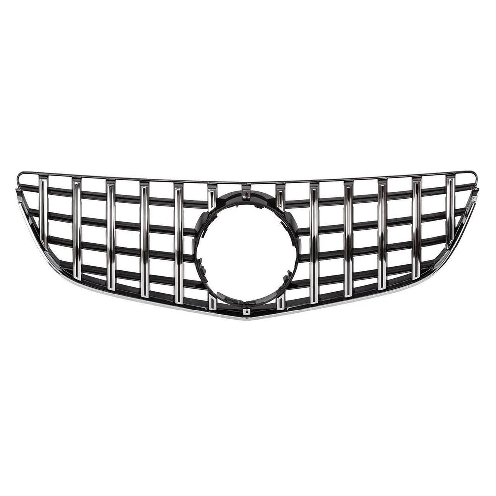 Chrome+Black GTR Front Grille For 2014-17 Mercedes-Benz E-CLASS C207 W207 Coupe