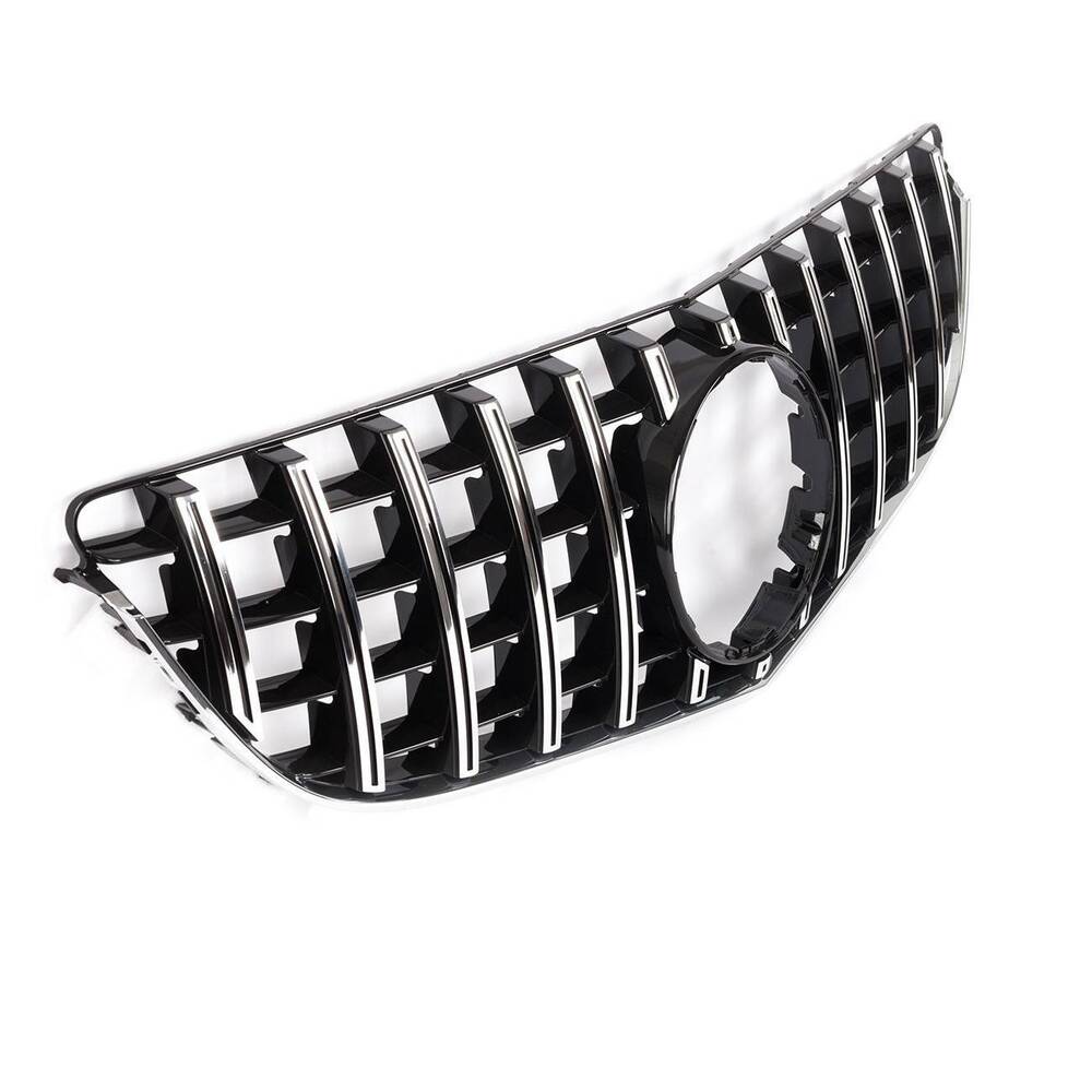 Chrome+Black GTR Front Grille For 2014-17 Mercedes-Benz E-CLASS C207 W207 Coupe