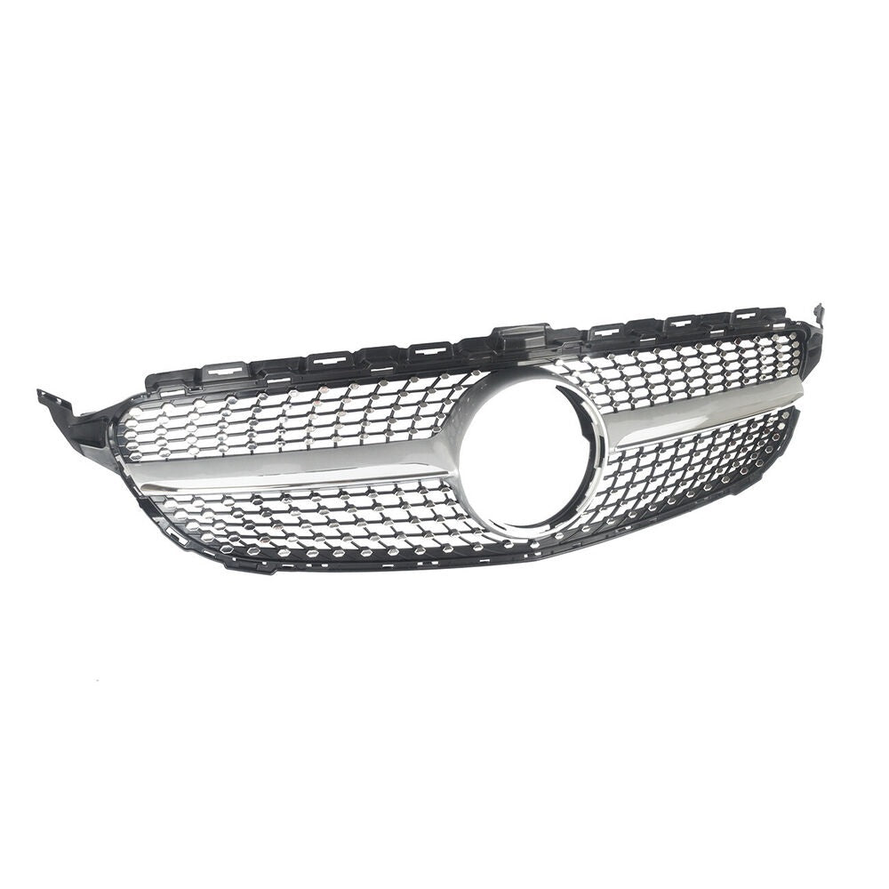 Diamond Front Grille Grill For 15-18 Mercedes Benz W205 C-Class C250 C300 C400