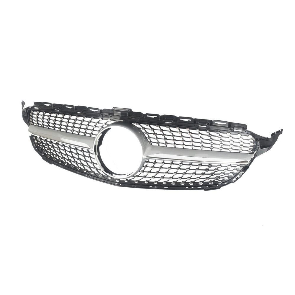 Diamond Front Grille Grill For 15-18 Mercedes Benz W205 C-Class C250 C300 C400