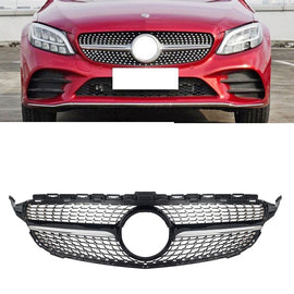 Diamond Grill For Mercedes-Benz W205 C-CLASS Pre-facelift 2015-2018 Black