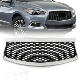 Fits Infiniti QX60 2016-2020 Front Bumper Upper Grill Grille Badgeless Chrome